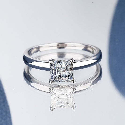 Bague Argent 925 - Princess Moissanite