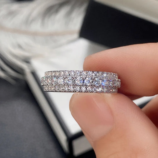 Bague en Or 18K avec Diamants Simulés - Élégance Brillante