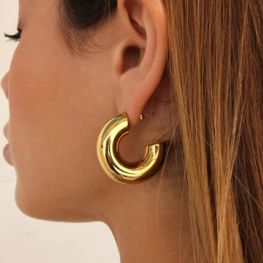 Boucles d'oreilles - Cercle Lunaire 40mm