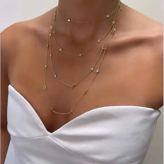 Collier - Chic en Argent 925 avec Perles CZ